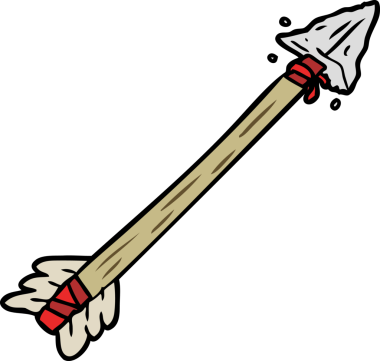 bir insan tarafından çizilmiş ilkel bir ok.