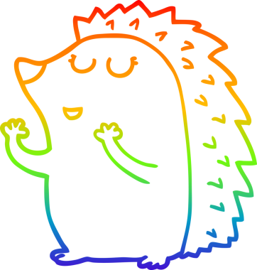 gökkuşağı gradyan çizgi çizimi bir insan tarafından çizilmiş kirpi