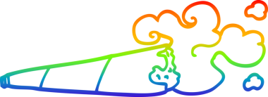 gökkuşağı gradyan çizgi çizimi Bir insan tarafından çizilmiş sigara rulo