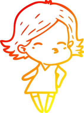 Bir insan tarafından çizilmiş bir karikatür kadın çizimi