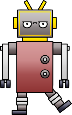 Bir insan tarafından çizilmiş bir robotun gölgelenmiş çizimi