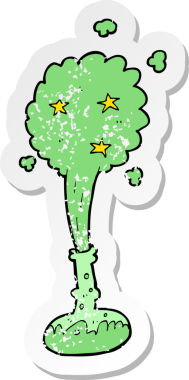 Bir insan tarafından çizilmiş bir karikatür iksirinin gerilimli yapıştırması.