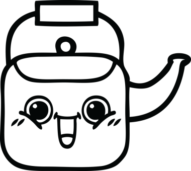 Bir insan tarafından çizilmiş bir çaydanlığın çizgi çizimi