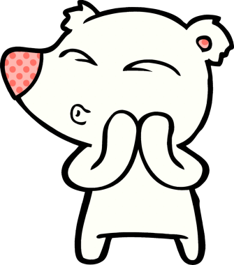 Bir insan tarafından çizilmiş kutup ayısı karikatürü