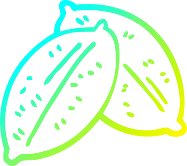 Bir insan tarafından çizilmiş bir çizgi film yaprağının soğuk gradyan çizimi