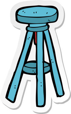 Bir insan tarafından çizilmiş bir çizgi film taburesinin çıkartması.