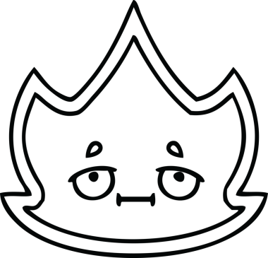 Bir insan tarafından çizilmiş bir ateşin çizgi çizimi