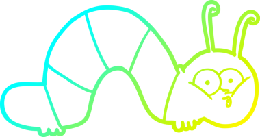 Bir insan tarafından çizilmiş bir tırtılın soğuk gradyan çizimi.