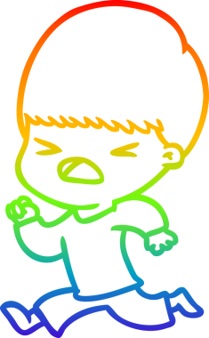 gökkuşağı gradyan çizgi çizimi bir insan tarafından çizilmiş stresli bir adam