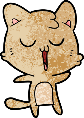 Bir insan tarafından çizilmiş çizgi film kedisi.