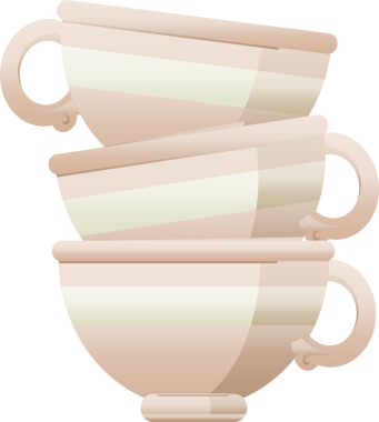 Bir insan tarafından çizilmiş kab yığını grafik vektör resimleme simgesi