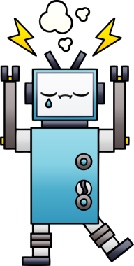 Bir insan tarafından çizilmiş bir robotun gölgelenmiş çizimi