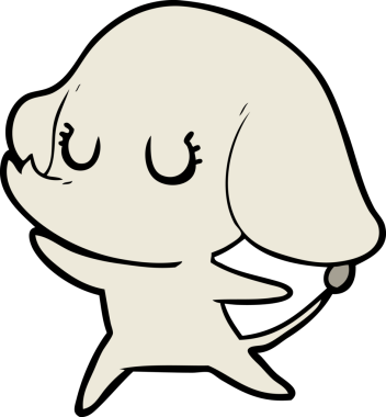 Bir insan tarafından çizilmiş şirin bir fil.