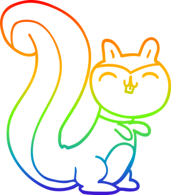 gökkuşağı gradyan çizimi bir çizgi çizgi mutlu sincap bir insan tarafından çizilmiş