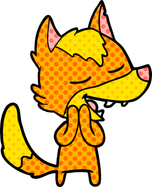 Bir insan tarafından çizilmiş tilki çizgi film karakteri