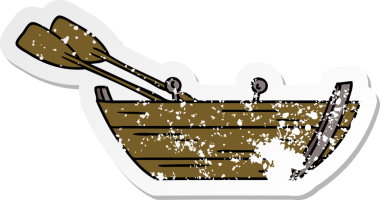 Bir insan tarafından çizilmiş ahşap bir sandalın çizilmiş karikatürü.