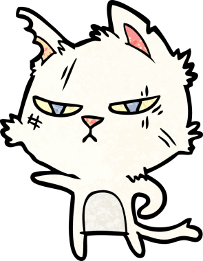 Bir insan tarafından çizilmiş sert çizgi film kedisi