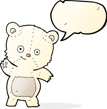 Bir insan tarafından çizilmiş tatlı kutup ayısı karikatürü.