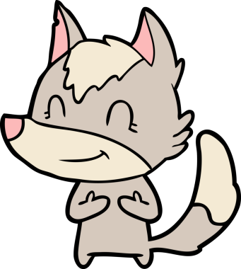 Bir insan tarafından çizilmiş dost canlısı bir kurt.