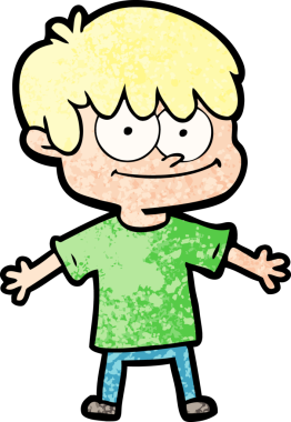 Bir insan tarafından çizilmiş mutlu çizgi film adamı.