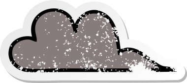 Bir insan tarafından çizilmiş tatlı bir karikatür fırtına bulutunun sıkıntılı çıkartması