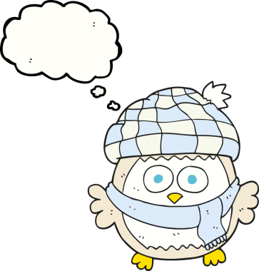 Bir insan tarafından çizilmiş serbest çizim balon karikatürü şirin küçük baykuş.