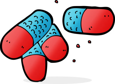 Bir insan tarafından çizilmiş ağrı kesiciler.