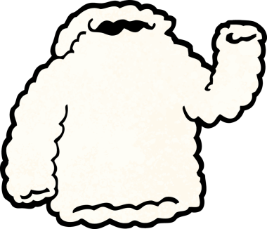 Bir insan tarafından çizilmiş kapüşonlu bir karikatür.