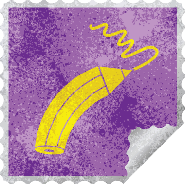 Bir insan tarafından çizilmiş bir çizgi kare soyma etiketi.