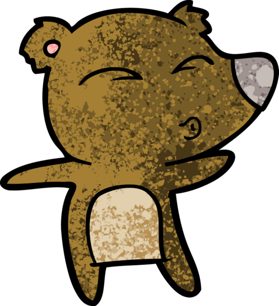 bir insan tarafından çizilmiş bir karikatür ıslık ayısı