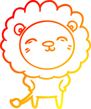 Bir insan tarafından çizilmiş karikatür aslanının sıcak çizgi çizimi