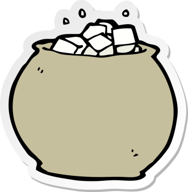 Bir insan tarafından çizilmiş şeker kasesinin çıkartması.