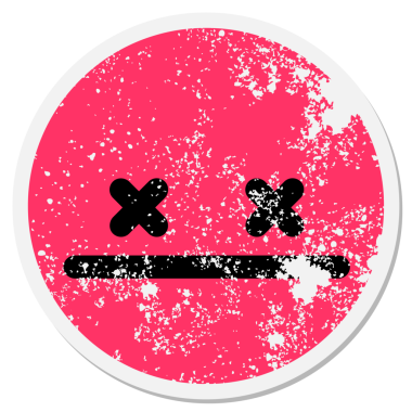 boş ölü yüz dairesel etiketi bir insan tarafından çizilmiş.