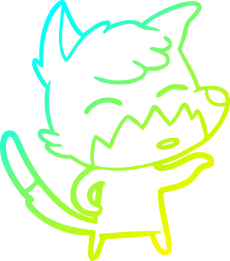 Bir insan tarafından çizilmiş bir tilki çizgi çizimi.