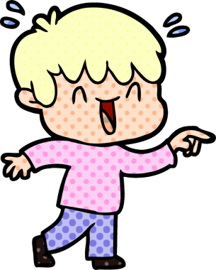 Bir insan tarafından çizilmiş gülen çocuk.