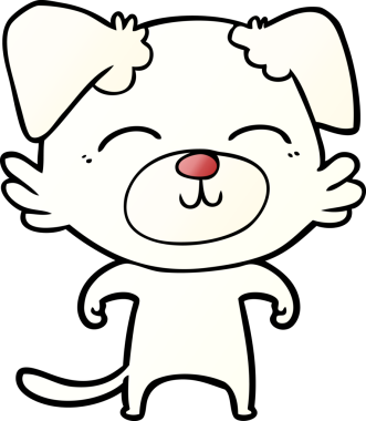 Bir insan tarafından çizilmiş çizgi film köpeği.