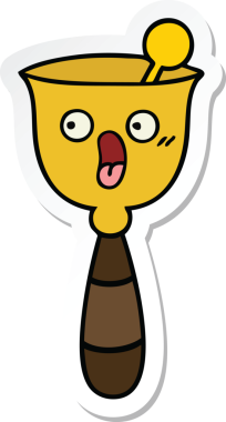 Bir insan tarafından çizilmiş şirin bir okul çanının çıkartması.