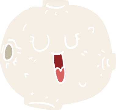 Bir insan tarafından çizilmiş mutlu karikatür ayı.