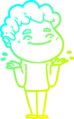 Bir insan tarafından çizilmiş karikatür cana yakın bir adamın çizimi.