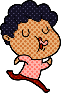 Bir insan tarafından çizilmiş çizgi film şarkıcısı.