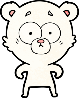 Bir insan tarafından çizilmiş kutup ayısı karikatürü