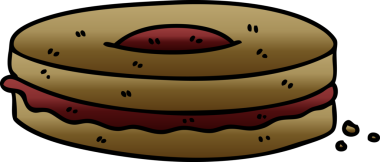 bir insan tarafından çizilmiş gölgeli çikolatalı bisküvi.