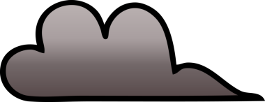 Bir insan tarafından çizilmiş bir fırtına bulutunun gölgelenmiş karikatürü