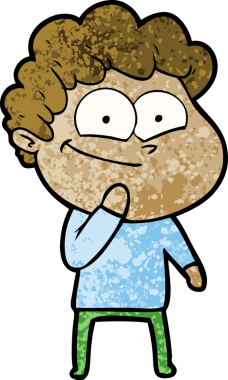 Bir insan tarafından çizilmiş mutlu bir adam.