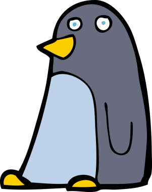 bir insan tarafından çizilmiş penguen çizgi filmi