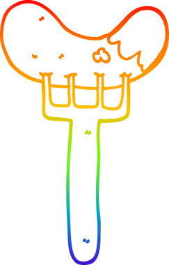 Bir insan tarafından çizilen çatalla çizilmiş bir sosisin çizimi.