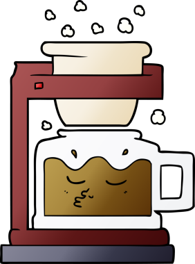 bir insan tarafından çizilmiş çizgi film filtresi kahve makinesi