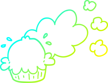 Bir insan tarafından çizilmiş tatlı bir turtanın soğuk gradyan çizimi