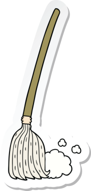 Bir insan tarafından çizilmiş süpürge çıkartması.