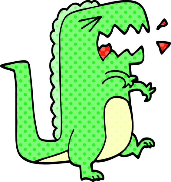 Bir insan tarafından çizilmiş kükreyen çizgi film karalaması.